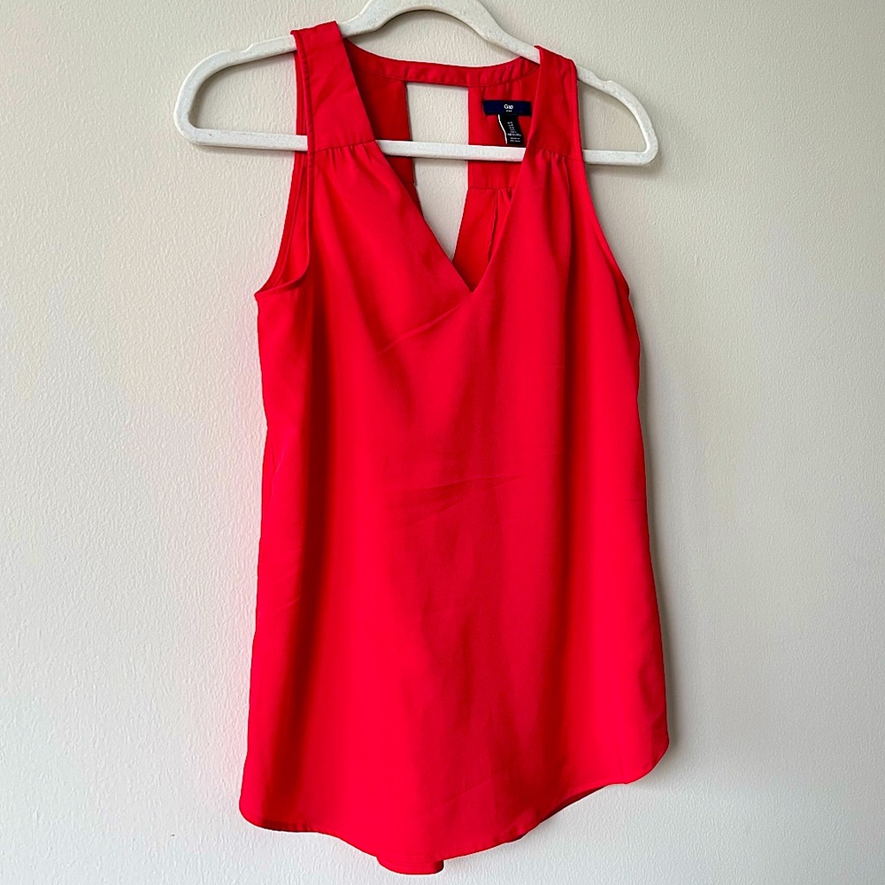 🩷GAP RED SUMMER BLOUSE CUT OUT TANK TOP SIZE SMALL CASUAL STYLE TRENDING